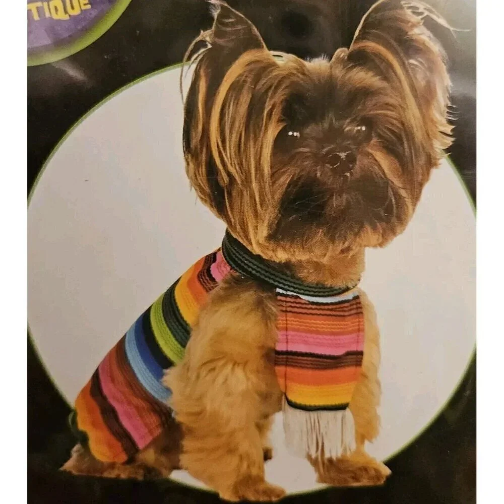 RUBIES Pet Shop Boutique Dog M/L Serape Costume Accessory Colorful Rainbow